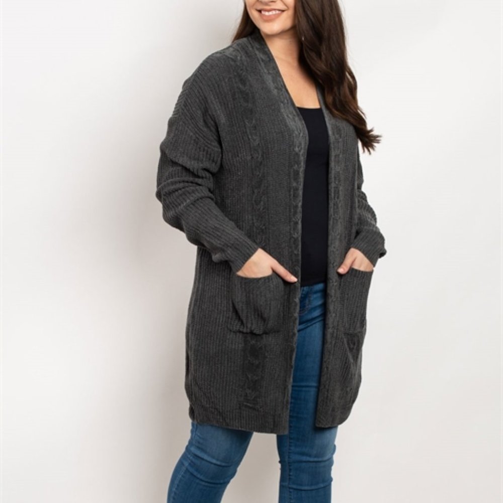 Charcoal Sweater Cardigan - Picture 2 of 4